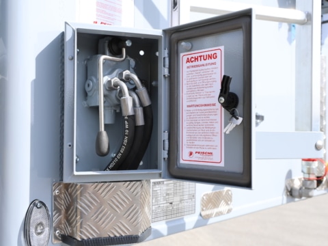 Control box for hydraulic soft top
